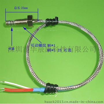 德国进口四氟线热电阻pt100 铁氟龙三线卡簧线铂电阻厂家